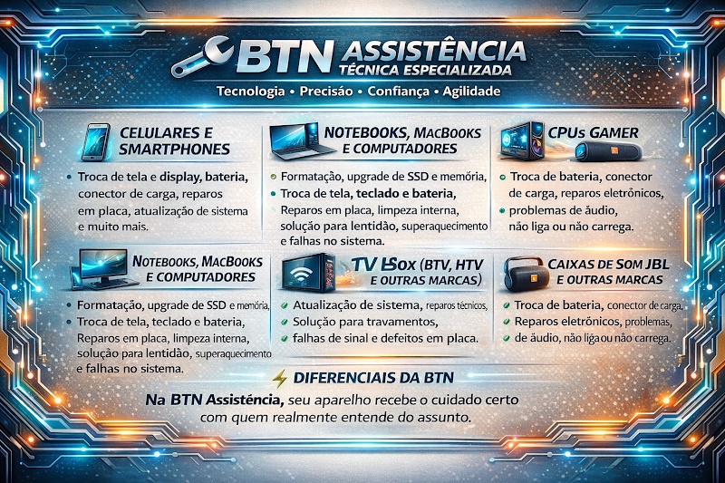 Btn Assistência Tecnica - Assistência Técnica de Celular em Jardim Camburi, Vitória/ES - Foto 5