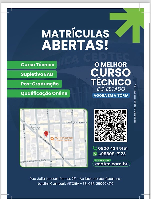 Cedtec _ Escola Técnica - Polo Vitoria - Curso Profissionalizante em Jardim Camburi, Vitória/ES - Foto 5